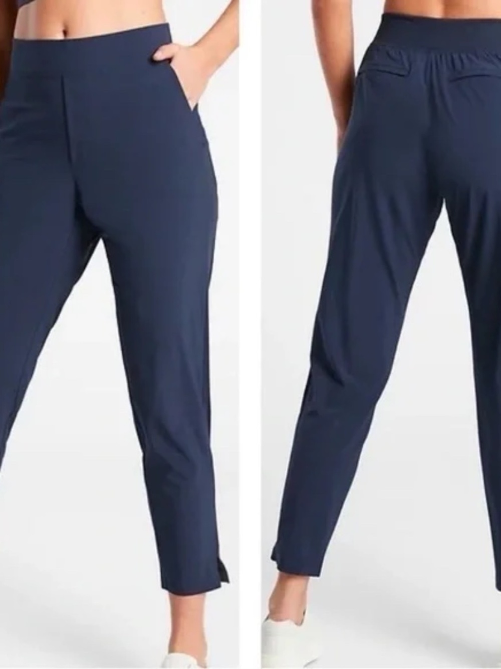 Athleta Brooklyn Mid Rise Ankle Pants in Navy - 4P (athleisure/travel/active)